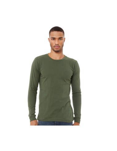 BEL-3501-T-shirt unisexe en jersey col rond manches longues